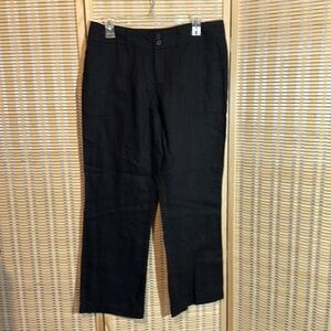 Whitewash Black 100% Linen Dressy Pants Slacks Size 8 Natural Fibers
